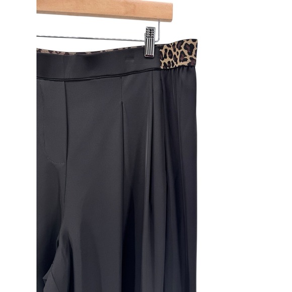 John Mark Wide Leg Relaxed Pants XL Women's Black Cheetah‎ Print Elastic Band - Picture 2 of 9
